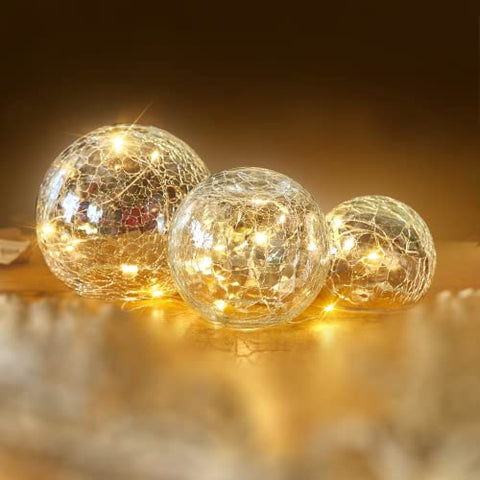 3-piece LED Glass Crackle Balls
