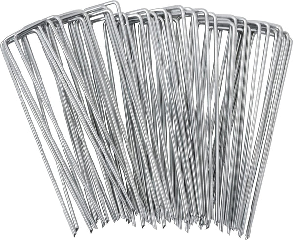 100 Pack Tent Pegs, Heavy Duty Tent Pegs - U-Shaped Ground Pegs
