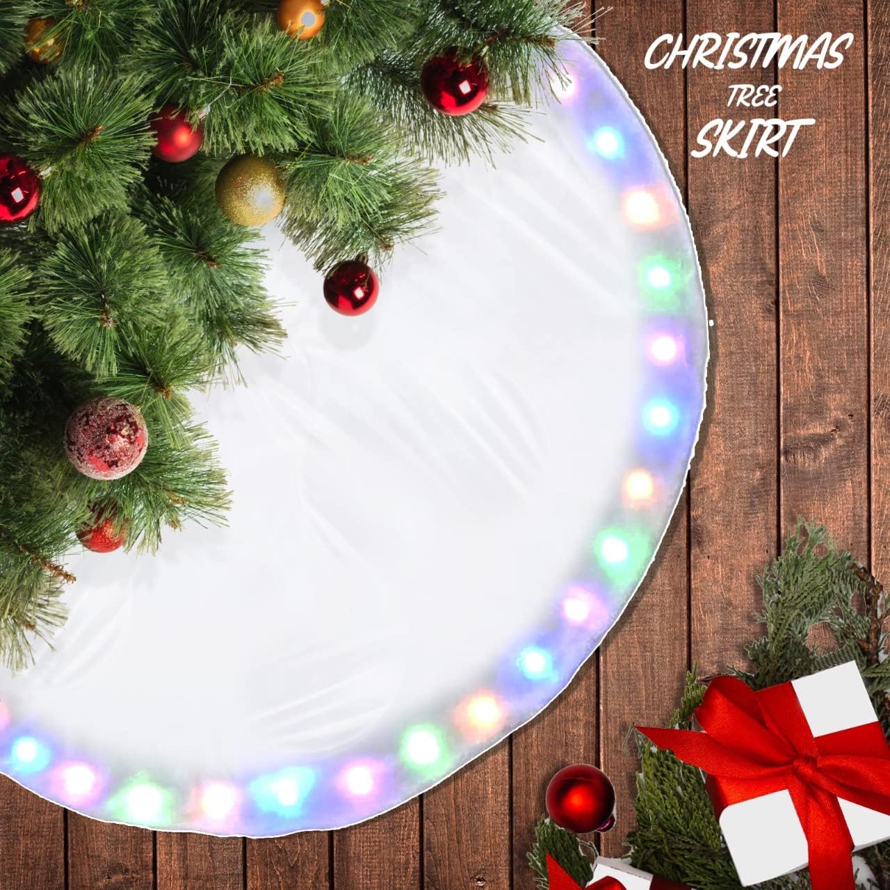 LED Illuminated Christmas Tree Skirt