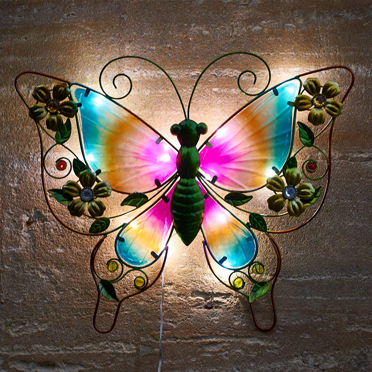 Solar Powered LED Wall Butterfly Light