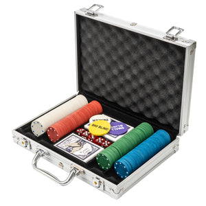 Professional 200pc Texas Holdem Poker Set and Blackjack Set with Portable Carry Case