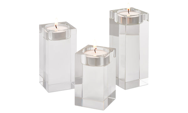 Pack Of 3 Crystal Tealight Holder Set