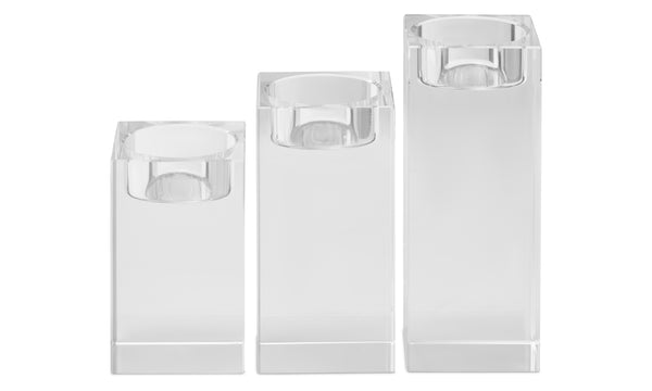 Pack Of 3 Crystal Tealight Holder Set