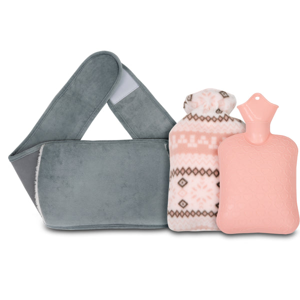 Hot Water Bottle with Cover and Waist Strap