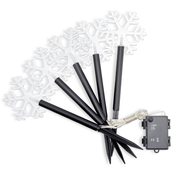 5-Piece Festive Star Stake Light with Timer