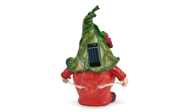 Solar Powered Garden Gnome with Illuminated Hoop