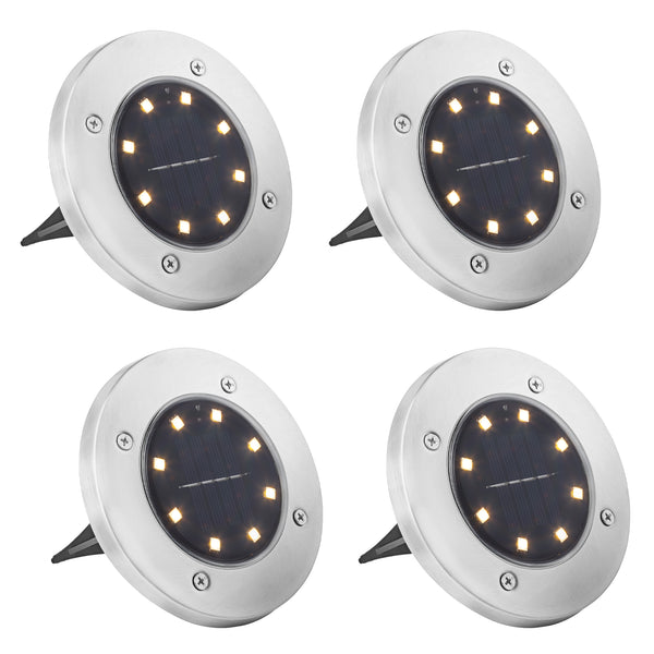 Set of 4 Solar Powered LED Ground Lights