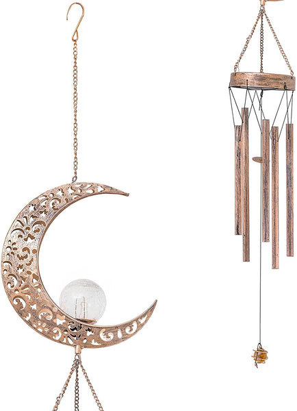 Half Moon Solar Powered Illuminated Wind Chimes