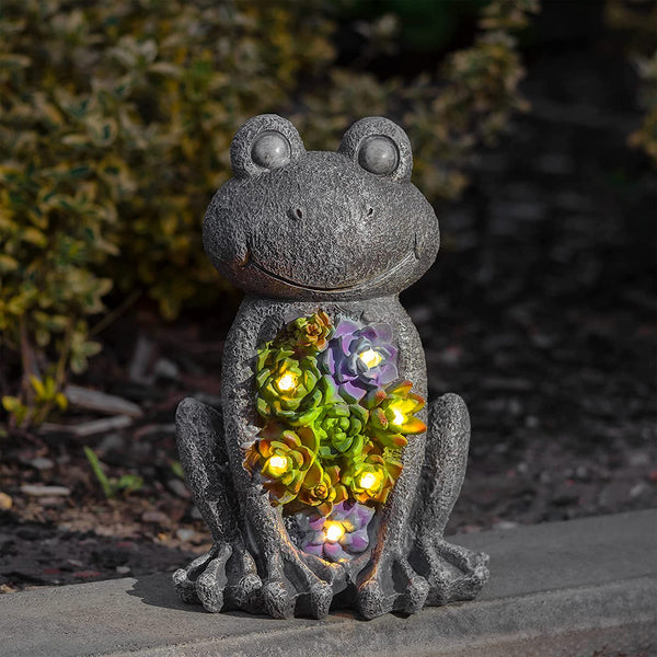LED Solar Powered Garden Frog Statue