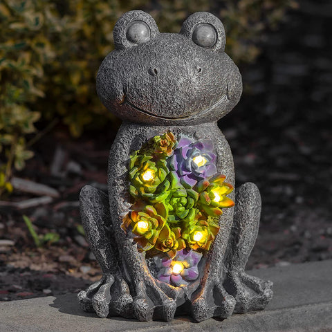 LED Solar Powered Garden Frog Statue