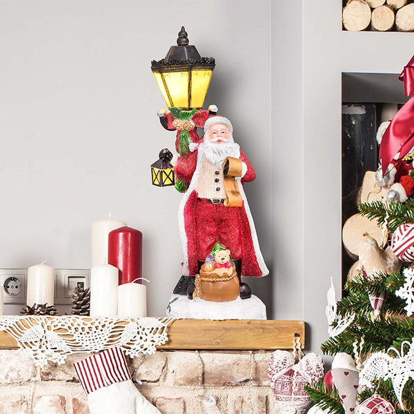 LED Christmas Light - Santa Statue with Lantern