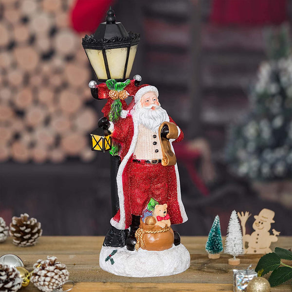 LED Christmas Light - Santa Statue with Lantern