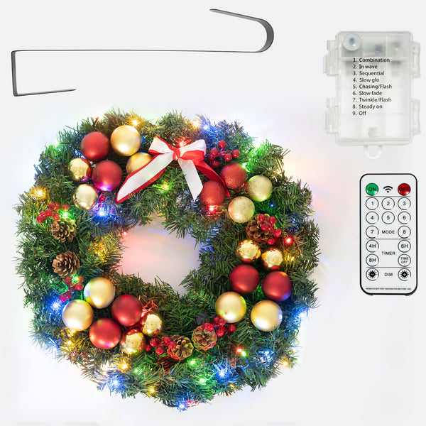 LED Christmas Wreath with Remote