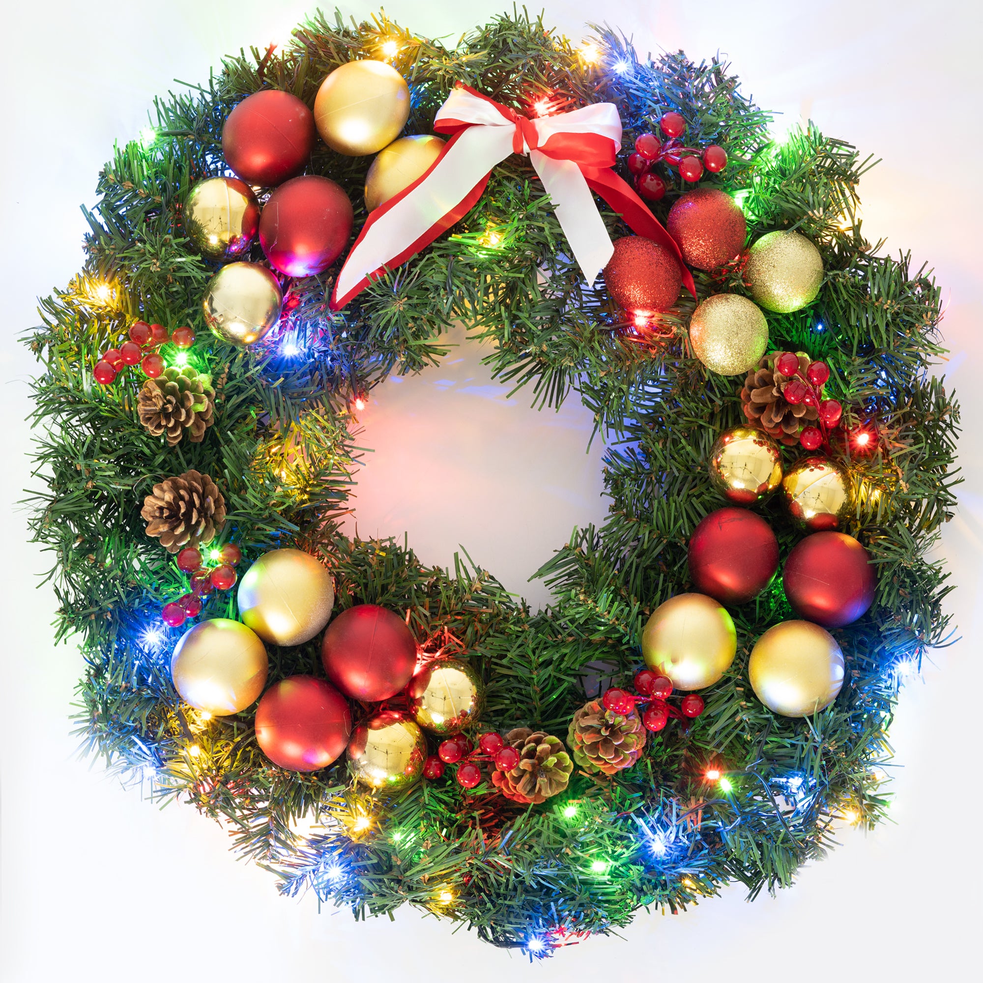 LED Christmas Wreath with Remote