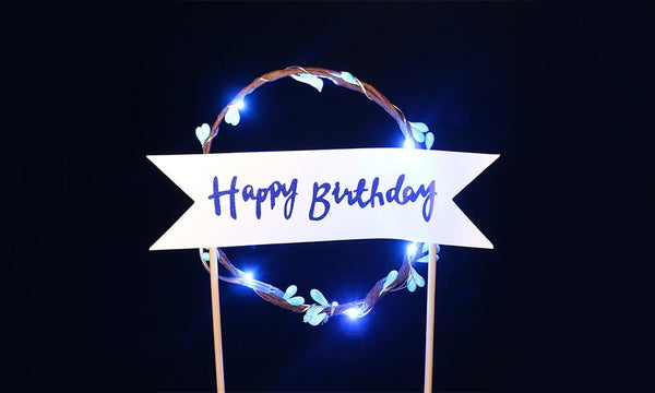 LED Happy Birthday Cake Topper (3 Pack)