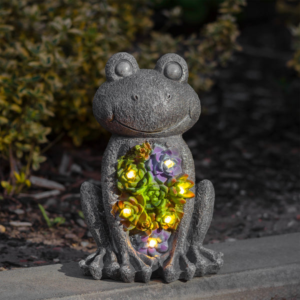 Solar Frog Garden Statue