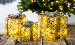 Luxury LED Christmas Gold Boxes