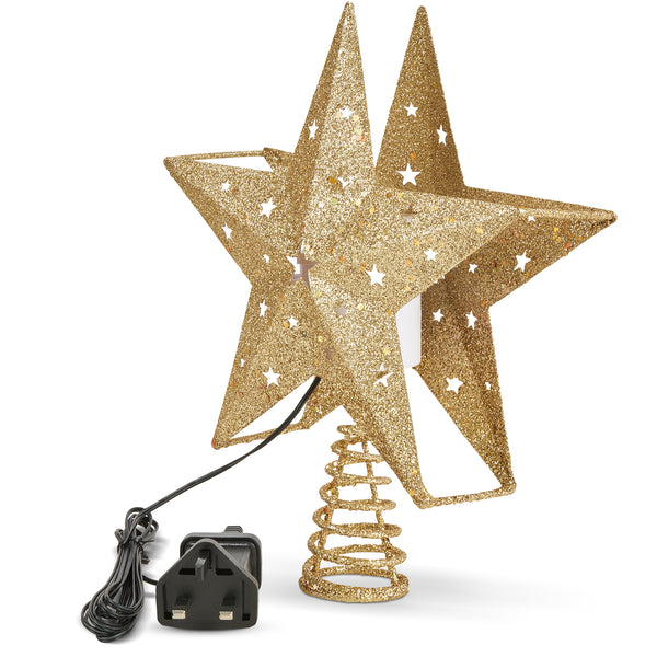 LED Gold & Silver Christmas Tree Topper