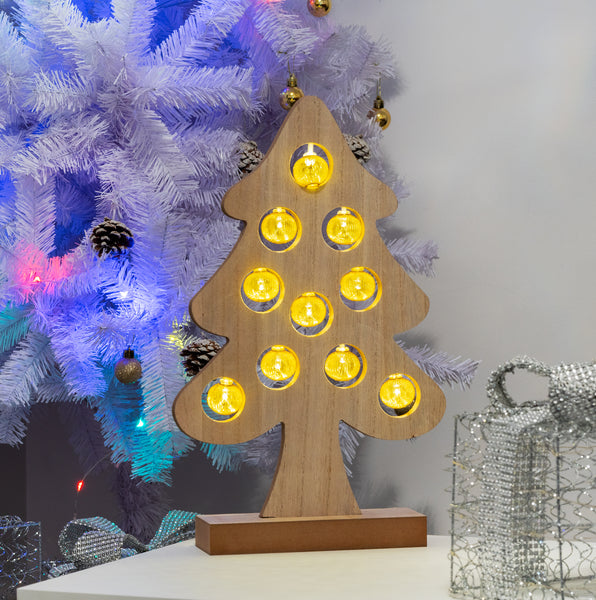 10 Wooden LED Christmas Tree