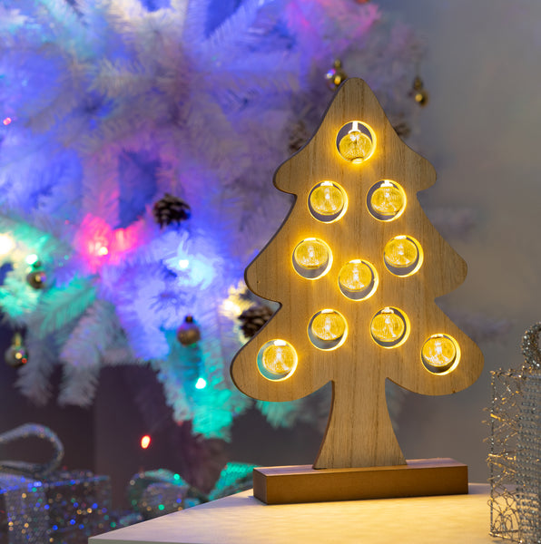 10 Wooden LED Christmas Tree