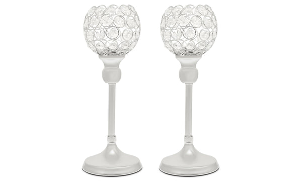 Crystal Silver Candle Holders