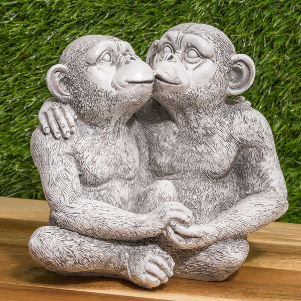 Kissing Monkey Garden Statue