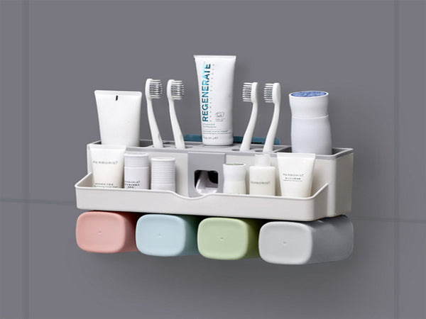 Wall Mounted Toothbrush Toothpaste Rack